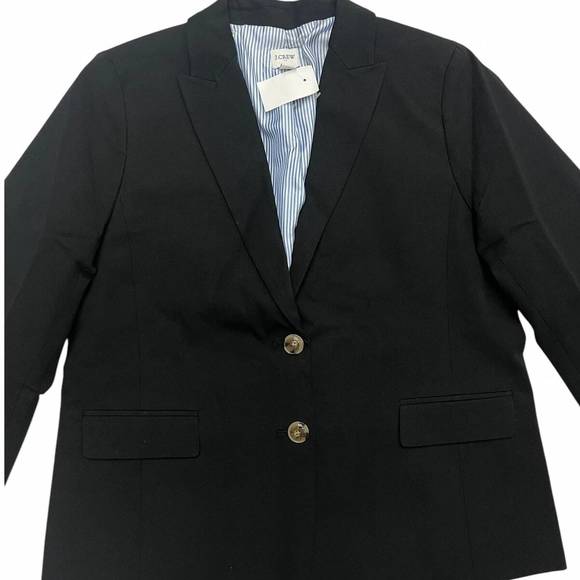 NEW J.CREW cotton-blend two-button blazer in black - Picture 6 of 8